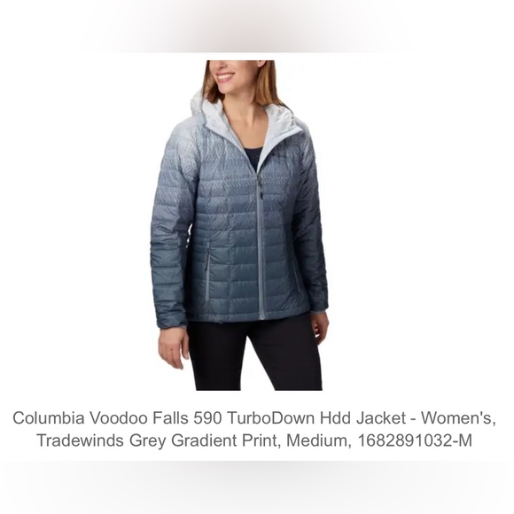 Columbia Voodoo Falls Down Jacket Gradient Gray Women’s Medium - Picture 3 of 14